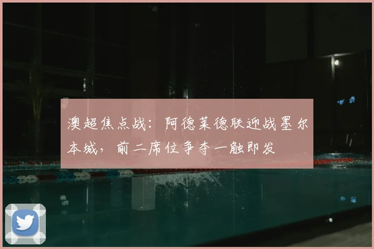 澳超焦点战：阿德莱德联迎战墨尔本城，前二席位争夺一触即发
